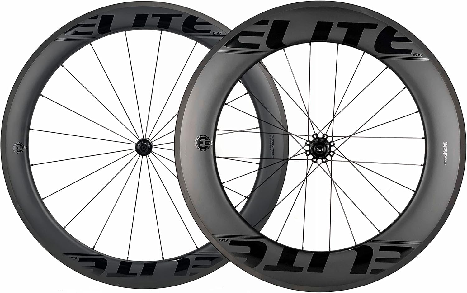 ELITEWHEELS Road Bike Carbon Wheels 700c Clincher 38/50/60/88mm Carbon Wheelset Tubeless Ready Cycling Wheel U Shape