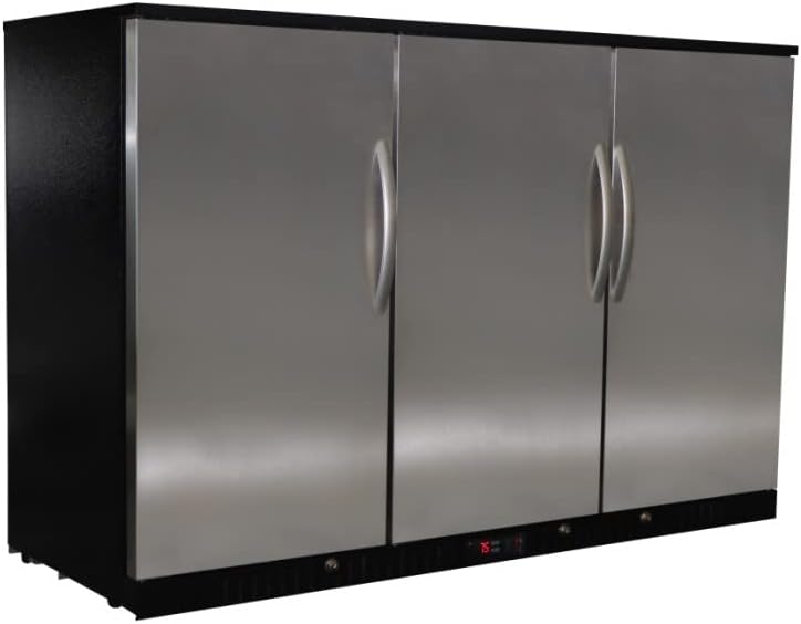 Procool Refrigeration Stainless Steel 3 Door Back Bar Beverage Cooler; 54" Wide, Counter Height Refrigerator