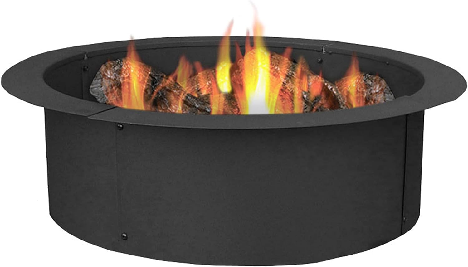 Sunnydaze Fire Pit Ring - 33 Inch Outside x 27 Inch Inside - DIY Campfire Liner - Portable Wood Burning Ring - Above or In-Ground - Durable Steel