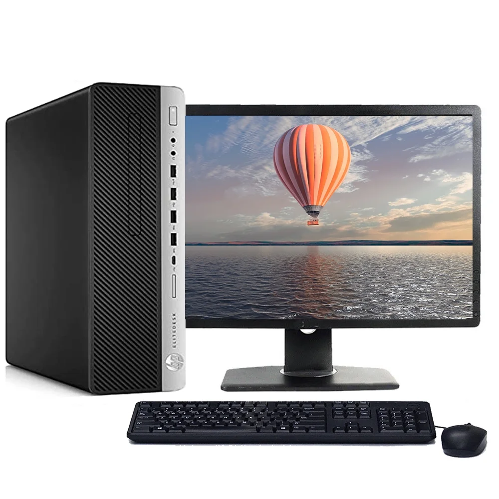 HP ProDesk G5 Windows 11 Desktop Computer Intel Quad-Core i3-8100 CPU 8GB RAM 2TB HDD 22" LCD Monitor with Wireless Keyboard and Mouse - Curated Treasures Market