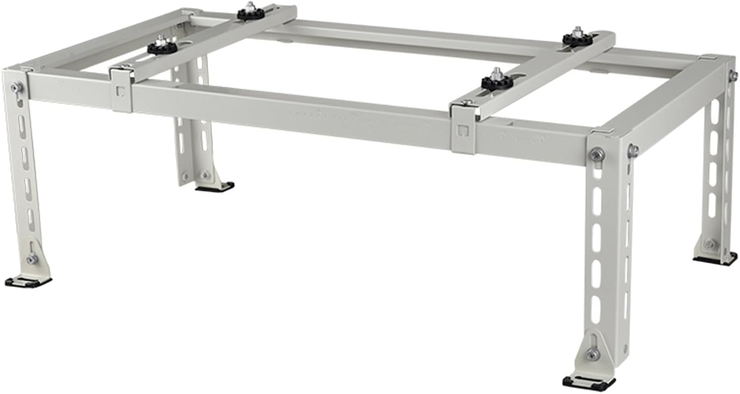 Air Conditioner Support Bracket, Heavy Duty Ground Stand Outdoor AC Unit Bracket Heat Pump Base, Galvanized Steel Universal Condenser Stand Shock Absorption Base Ductless Mini Split Bracket
