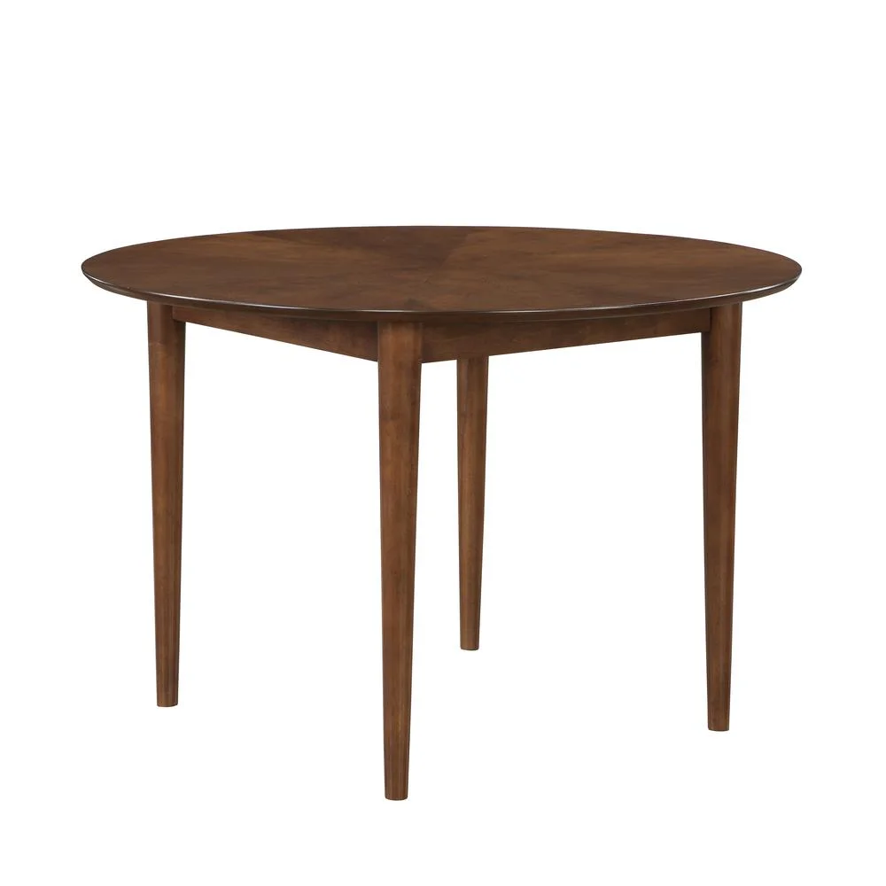 Comfort Pointe Bonito Burnt Orange Velvet 5-Piece Dining Set in Walnut Finish