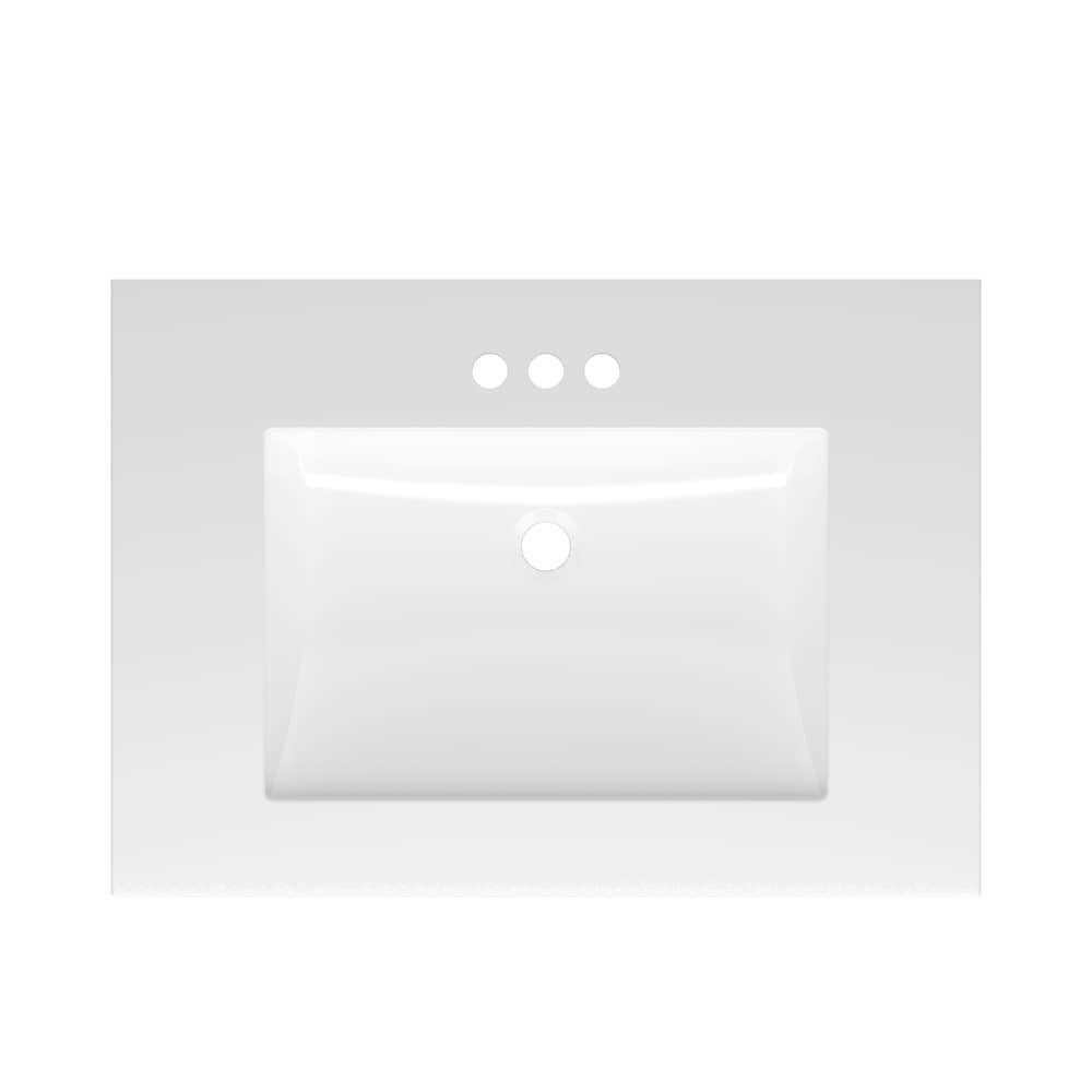Project Source Cultured Marble Vanity Tops 31-in White Cultured Marble Single Sink Bathroom Vanity Top TR231-3 - Shop Hardware Tools Online Store