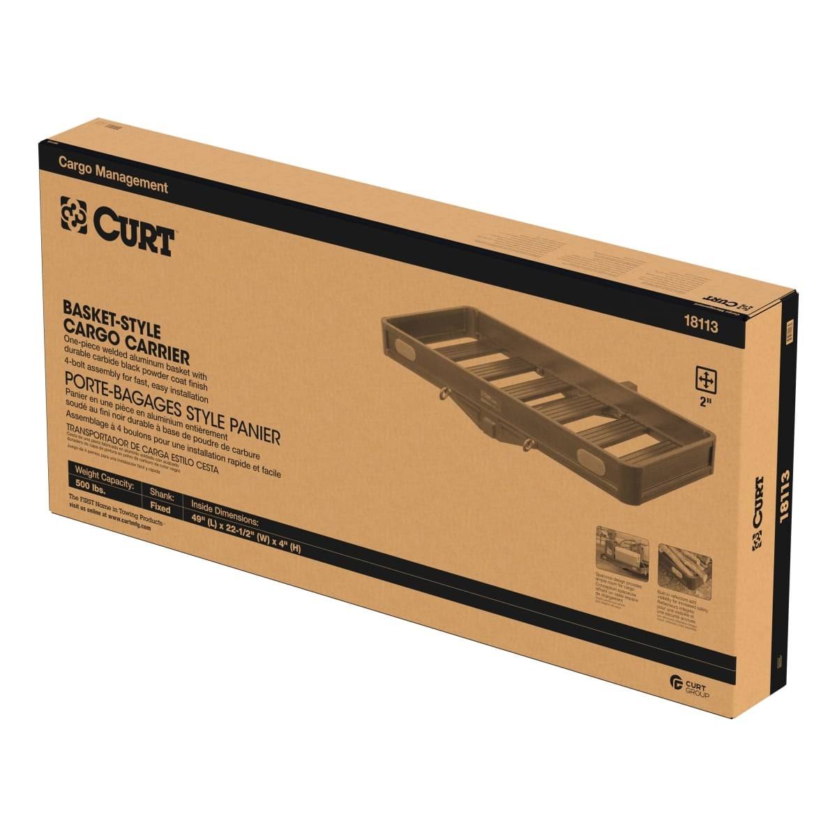 Curt 18113 Basket-Style Aluminum Cargo Carrier