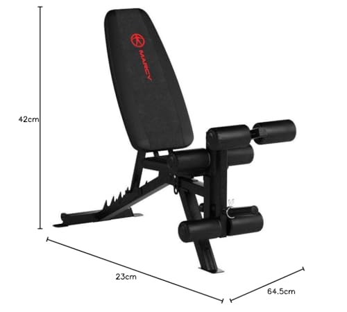 Marcy Adjustable 6 Position Utility Bench with Leg Developer and High Density Foam Padding SB-350,dark gray