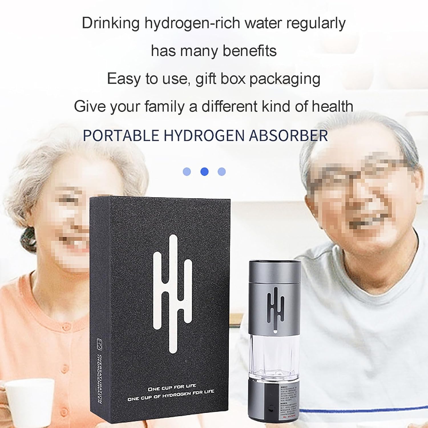 Hydrogen Water Bottle 2024, Portable Hydrogen Water Ionizer Machine, Hydrogen Water Machine Improve Water in 5 Minutes for Home,Office, Travel,Daily Drinking