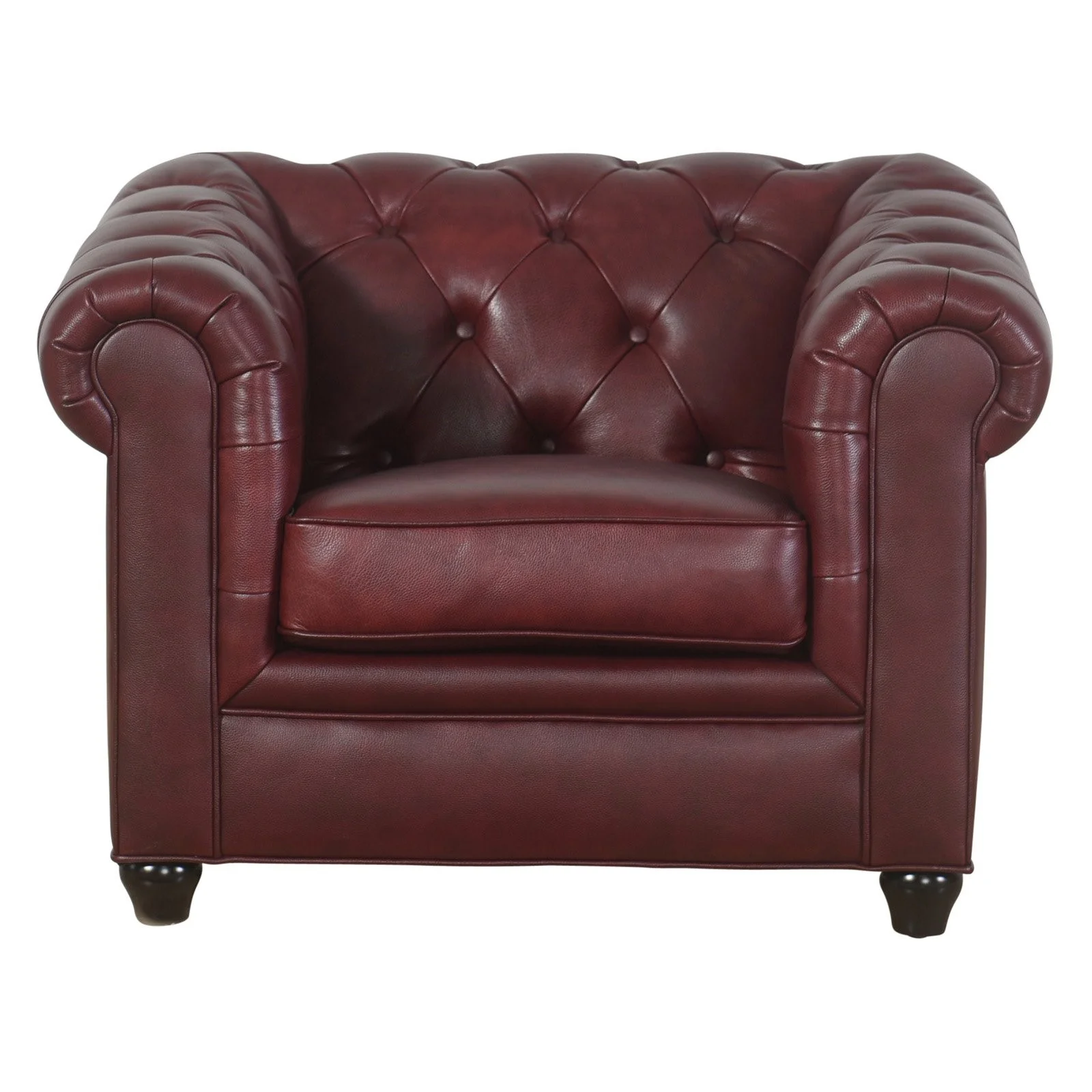 Abbyson Royale Leather Chesterfield Armchair