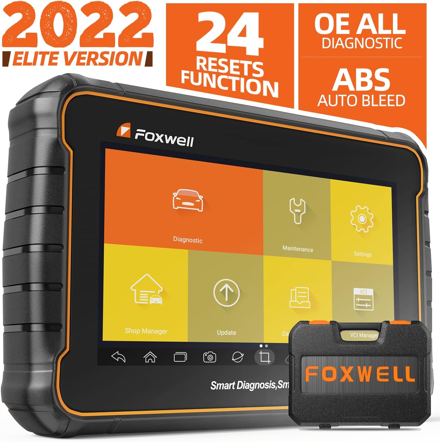 FOXWELL GT60 Scanner All System, Automotive Diagnostic Scan Tool with 24+Reset ABS Bleeding/IMMO/Oil/TPMS/EPB/SAS/BMS, OBD2 Scanner Code Reader with AutoVIN, One-Click WiFi Update 2022 New Version