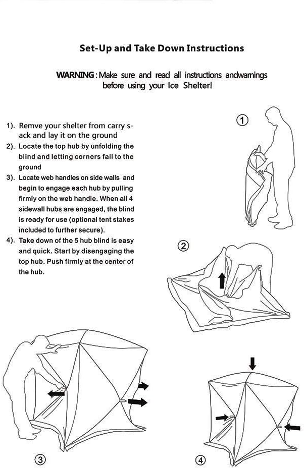 FERRET 1-2 Person 58X58X66 Waterproof Pop-up Portable Ice Shelter Tent Ice Shelter Fishing Tent with Carrier Bag, Red