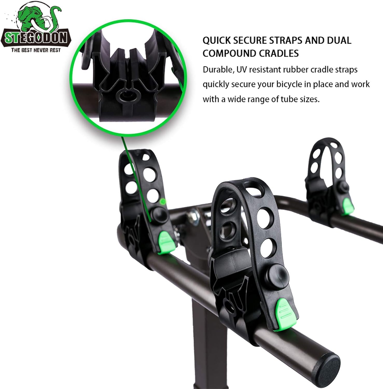 STEGODON 2 Bike Hitch Rack 2'' Hitch Receiver Heavy Duty Bicycle Carrier Racks Hitch Mount Double Foldable Rack for Cars, Trucks, SUV，Hatchback RV，Tow Hitch and Minivans Pack of 2