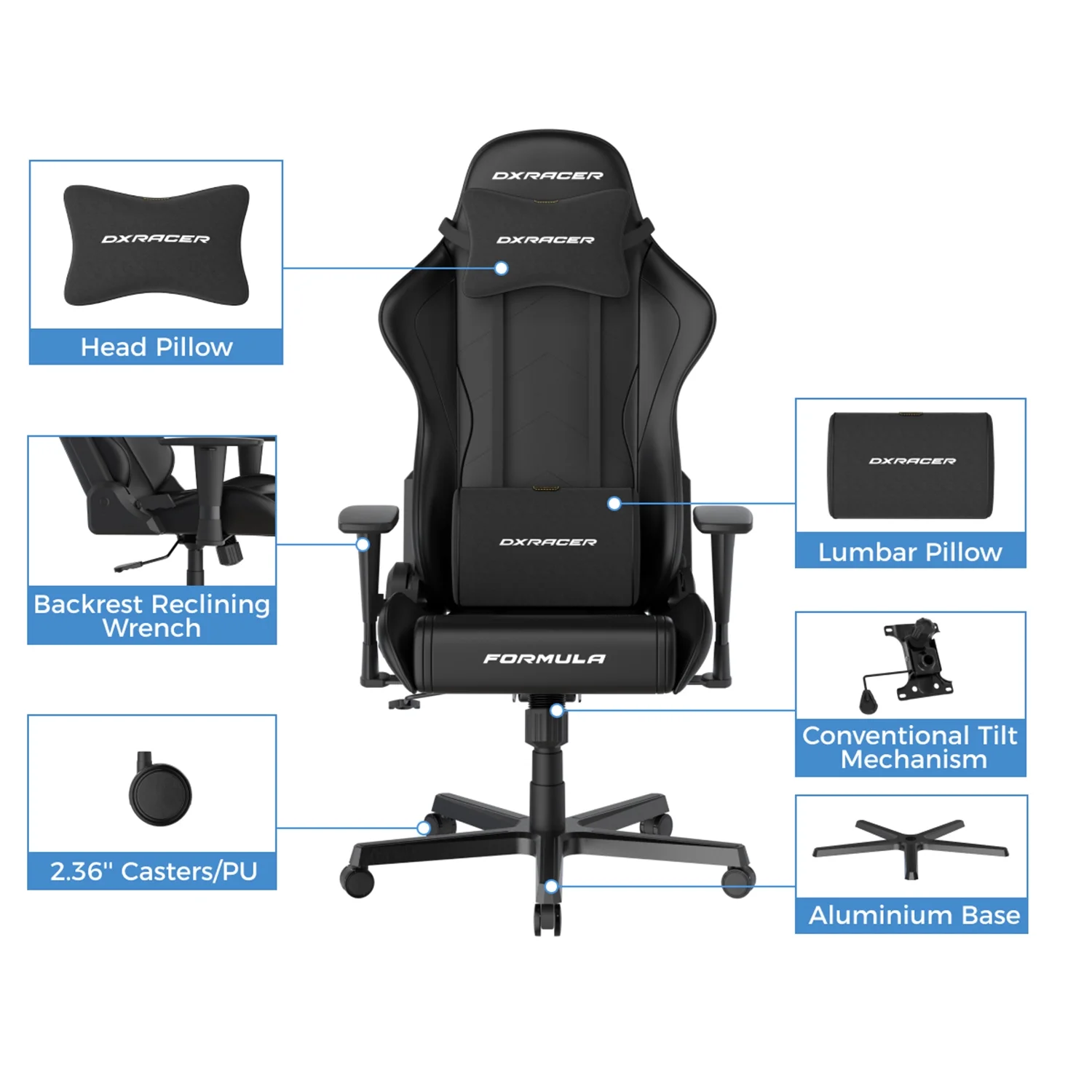 DXRacer Formula Extra Large Gaming Chair, High Back Leather Chair Ergonomic Computer Chair