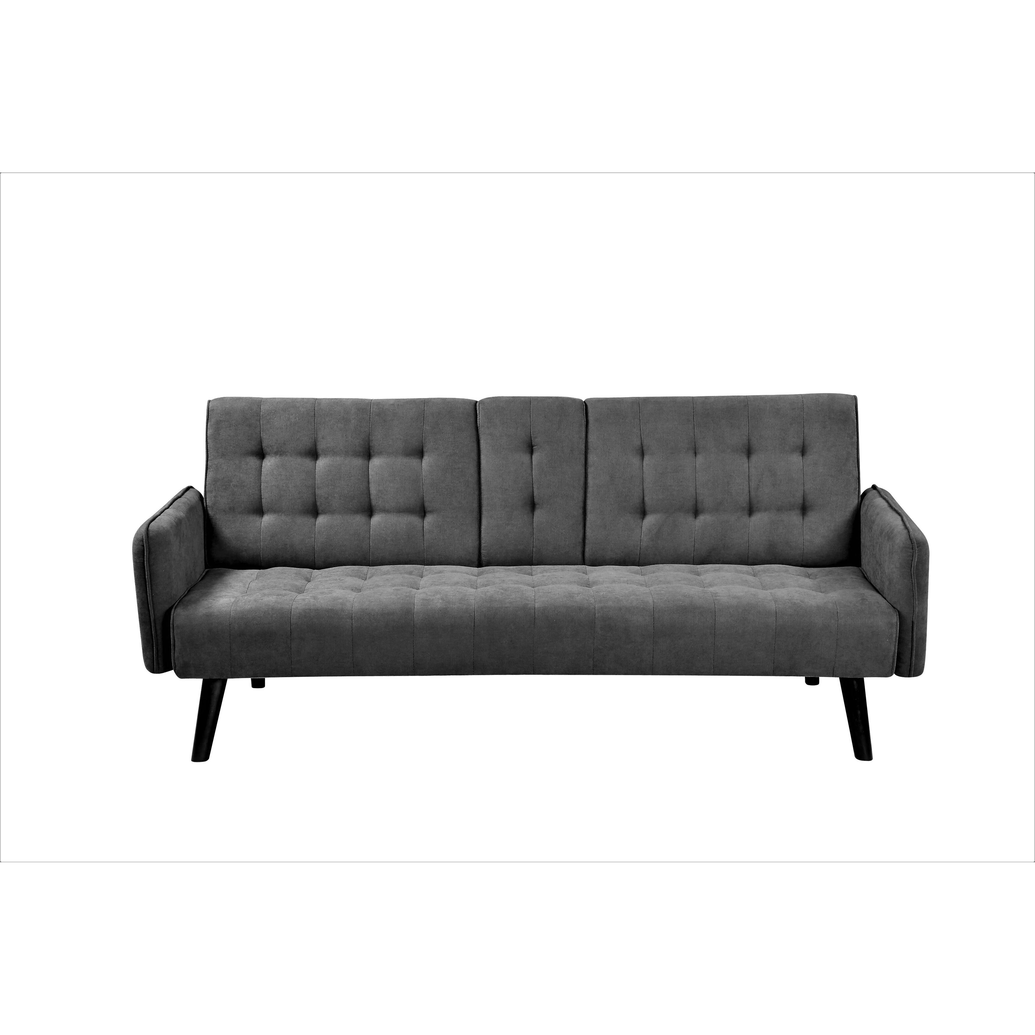 Hash Tufted Upholstered Futon Sleeper - Grey