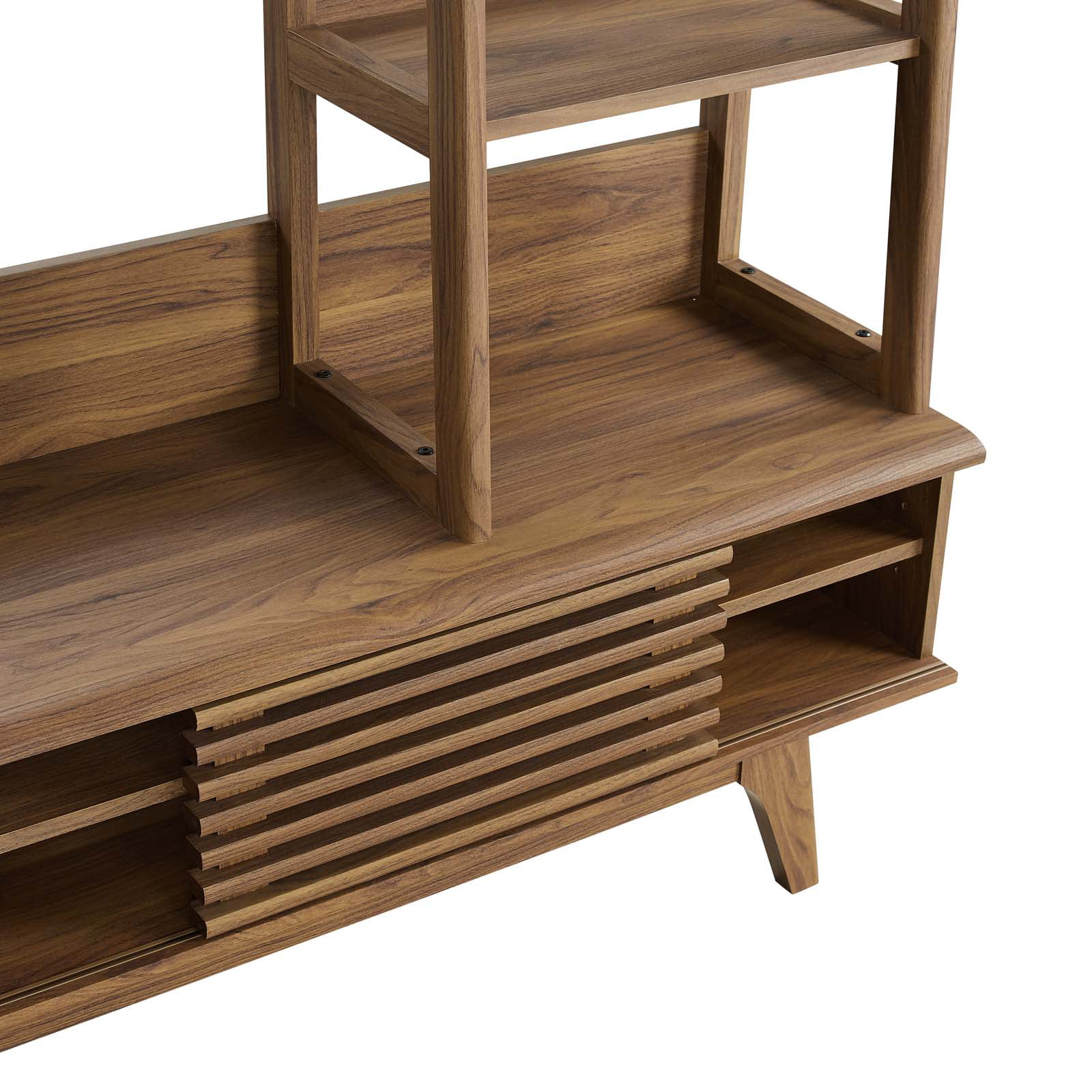 Modway Render TV Stand Entertainment Center in Walnut