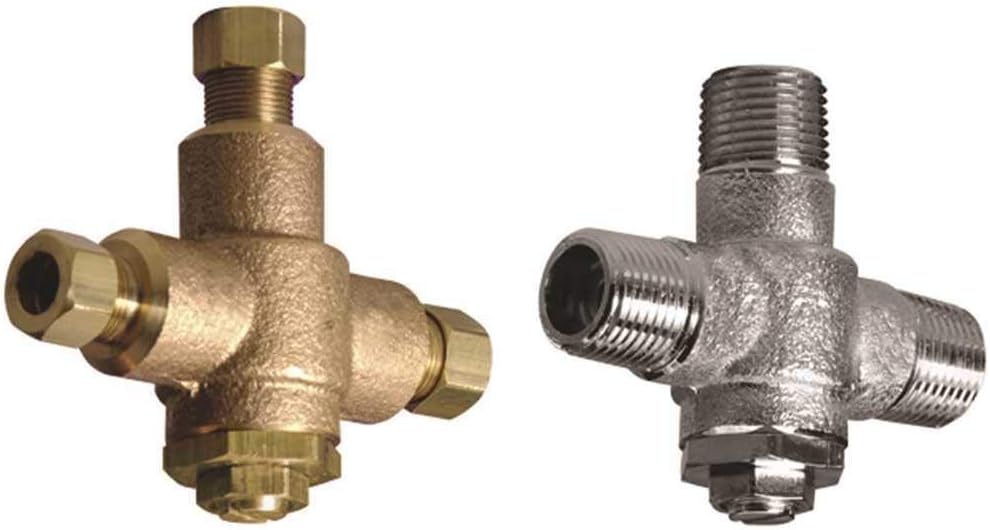 Powers Process Controls LFE480-10 Powers Under Counter Thermostatic Mixing Valve, 3/8 in. Compression, Rough Bronze, Lead Free-2470359