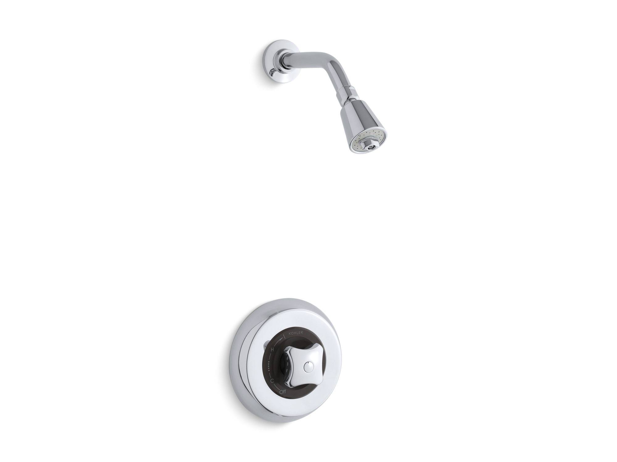 Kohler K-TS6910-4G-CP Triton Rite-Temp Shower Valve Trim with Lever Handle and 1.75 GPM Showerhead