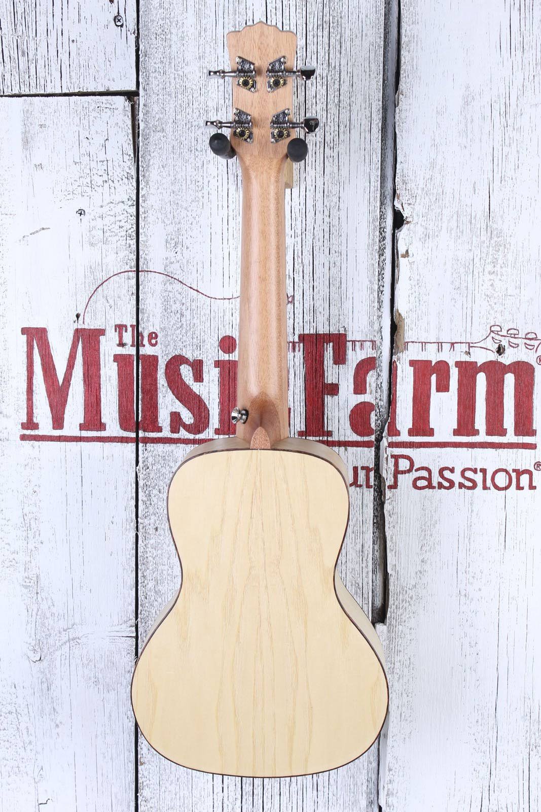 Luna Concert Olive Ash Burl Crescent Ukulele