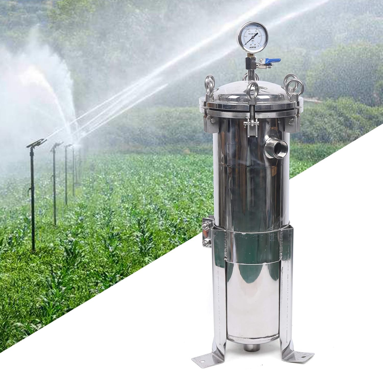 4 Bag Filter Housing,Bag Filter Housing Bag Filter Housing 304 Stainless Steel Industrial Sock Filter Maximum Flow 10T/H Filter Area: 0.13㎡ Adjusted Around 745Mm Purification Equipment