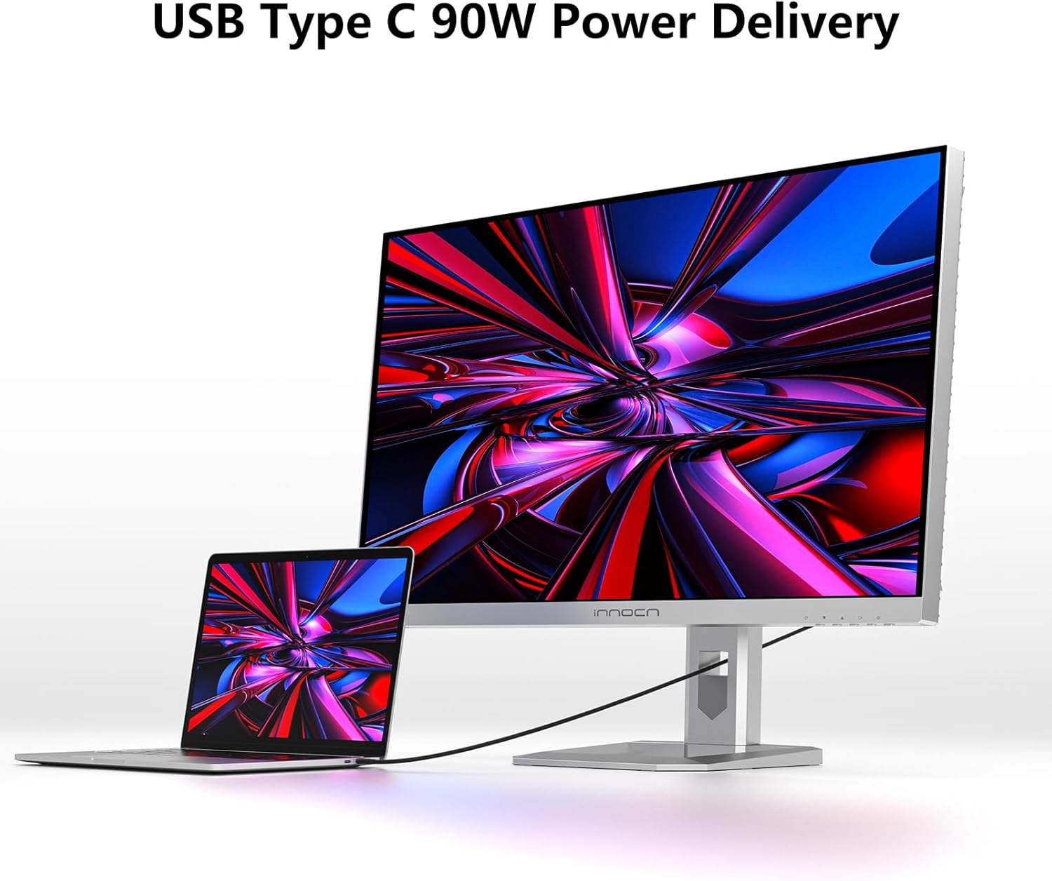 INNOCN 32" Mini LED 4K UHD 3840 x 2160 Computer Gaming Monitor 144Hz 1ms IPS HDR1000 HDMI 2.1 Monitor, 99% DCI-P3, USB Type-C Connectivity, Pivot/Height Adjustable Stand - 32M2V