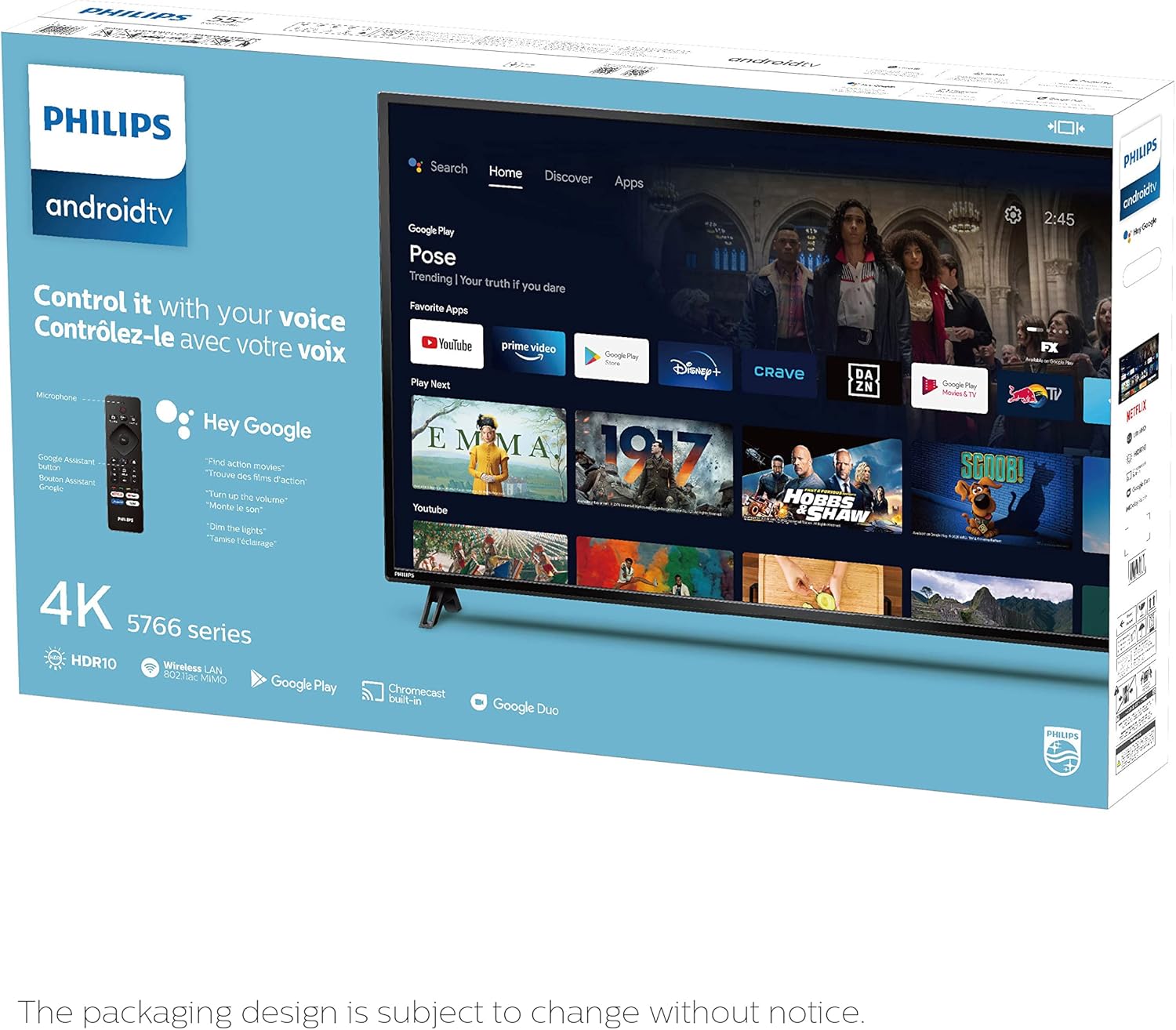 PHILIPS 43" Class 4K Ultra HD (2160p) Android Smart LED TV with Google Assistant (43PFL5766/F6)