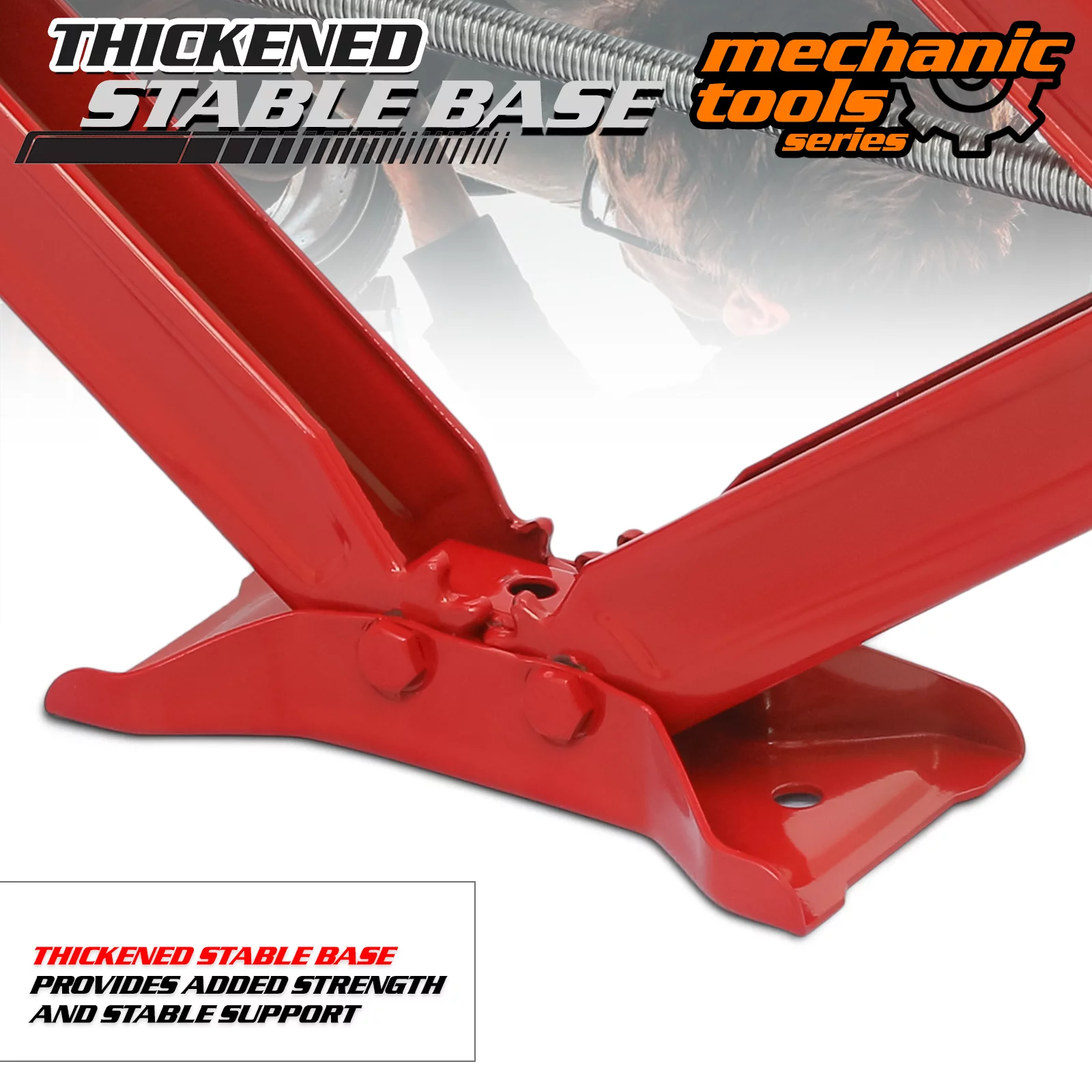 M-AUTO Set of 4 Scissor Jack, 2.5 Ton 5000lbs Heavy Duty Car Jack Tire Repair Tools Kit, RV Trailer Stabilizer Leveling Scissor Jacks with Handle, Red - Curated Treasures Market