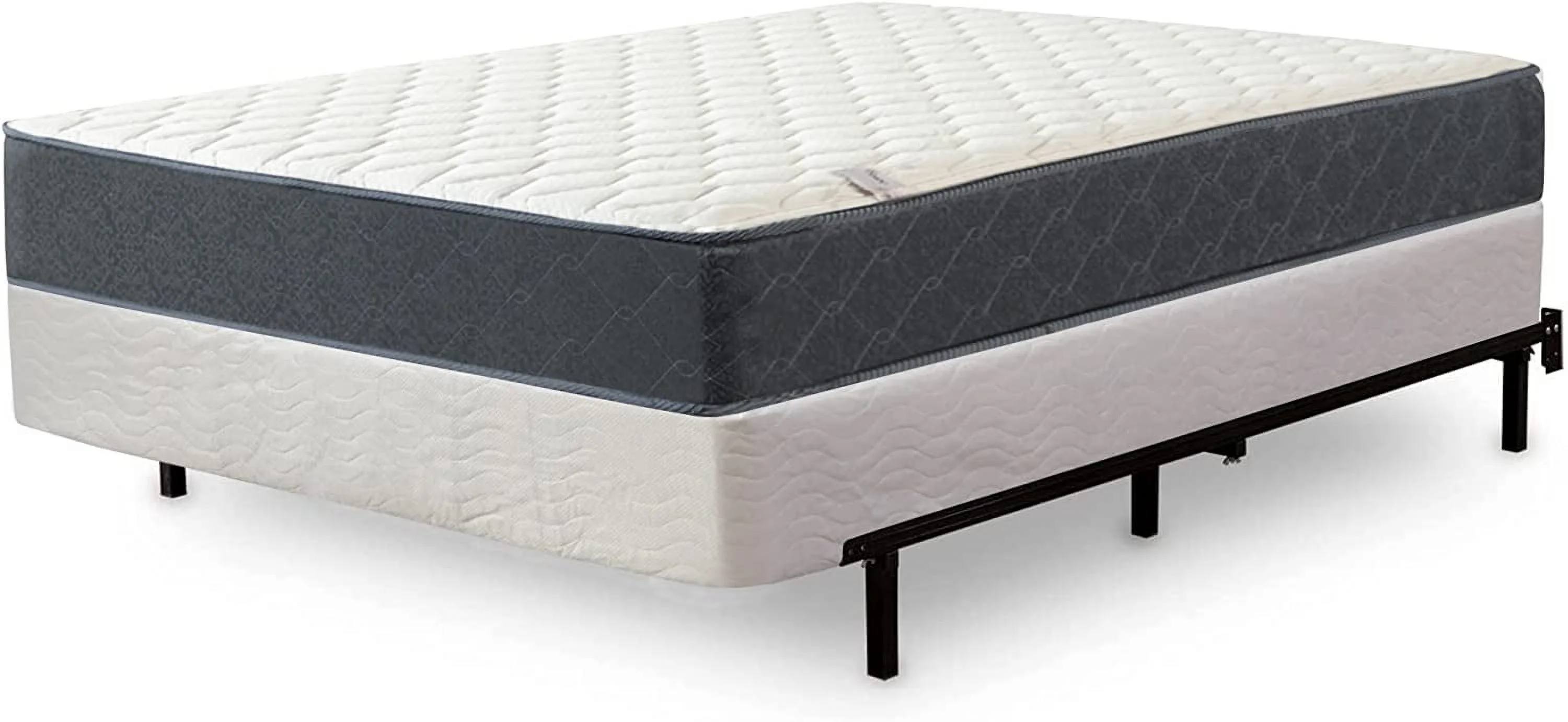 WAGEE, 4.5-Inch Sturdy Box Spring for Mattress Support-Durable and Easy to Assemble Natural Wood Foundation for Full, White