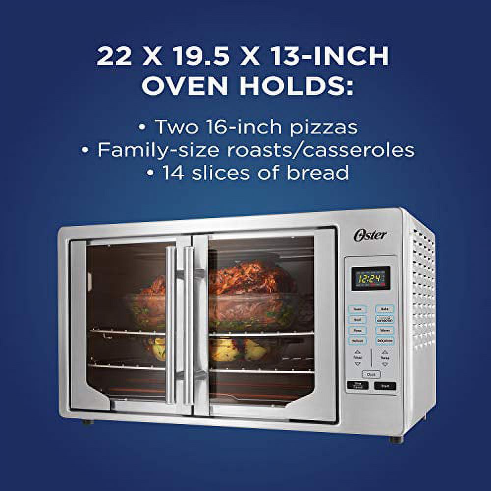 Oster French Convection Countertop and Toaster Oven | Single Door Pull and Digital Controls | Stainless Steel, Extra Large