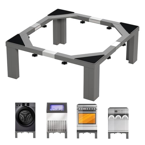I'Ezonk Full Size Heavy Duty All Steel Laundry Pedestal,Washer and Dryer Pedestals, Adjustable Universal Washing Machine Stand and Ice Maker Stand