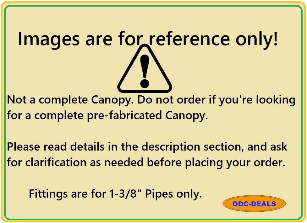 ODC High Peak Canopy Fittings Kit for Greenhouse, Carport, Tent, Shelter, Gazebo Frames. Footpads, Legs/Roof Poles Not Included. (10-Leg-15pc)