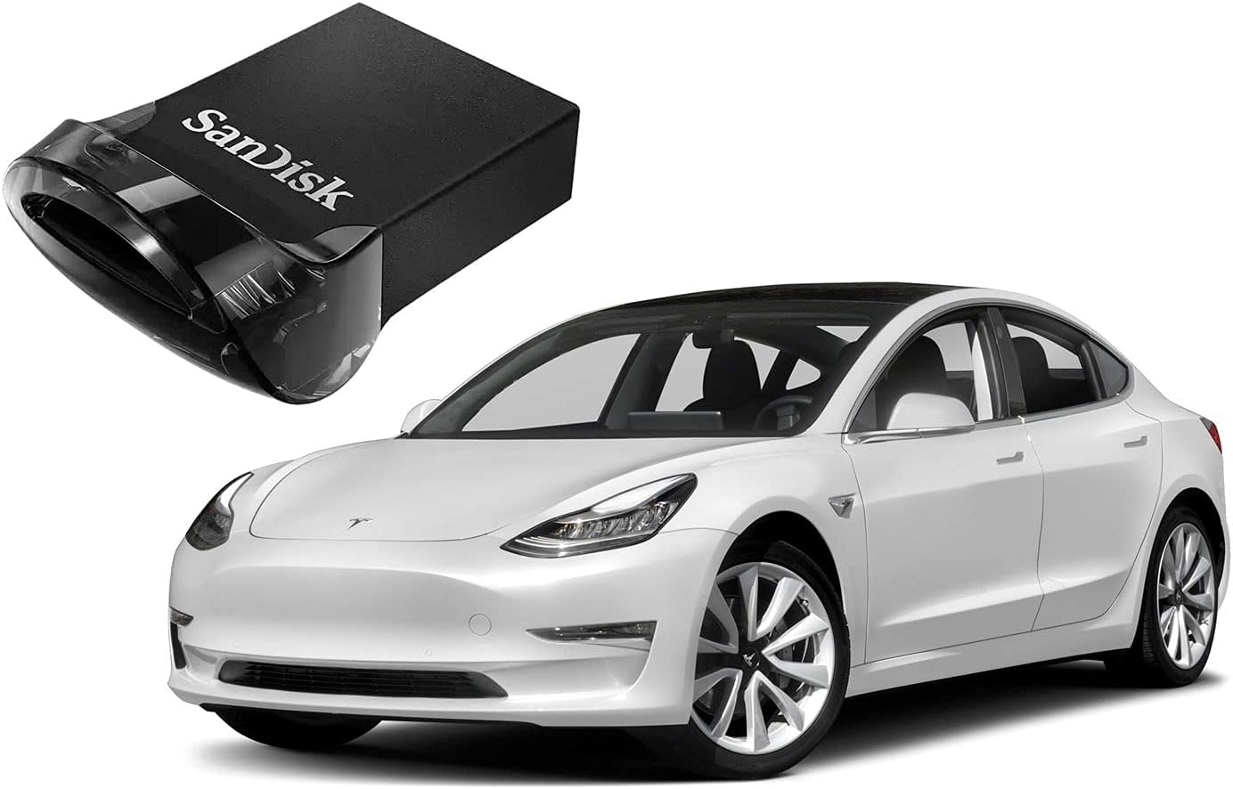 Zell Technologies Dashcam and Boombox 3.1 Flash Drive for Tesla with Sentry Mode Pre-Configured, Extremely Fast Low Profile USB Drive for Tesla Model S/3/X/Y - 64GB, Sept 2019 Model or Newer Pack of 2