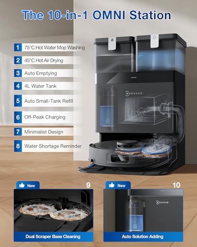ECOVACS DEEBOT T30S Robot Vacuum and Mop, 11000Pa, ZeroTangle Technology, TruEdge Adaptive Edge Mopping, Hot Water Mop Washing, Self-Emptying, Self Refilling, Auto-Mop Lifting, Obstacle Avoidance