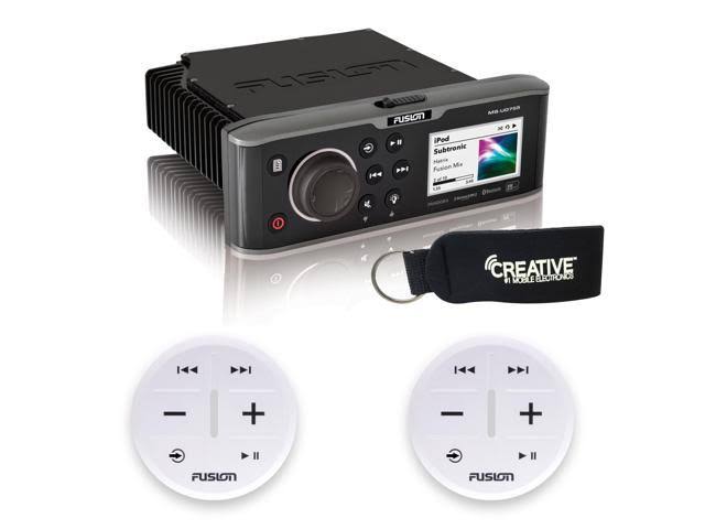 Fusion MS-UD755 UNI-Dock Marine Entertainment System with Two Wireless Remotes for Dual Zones - White