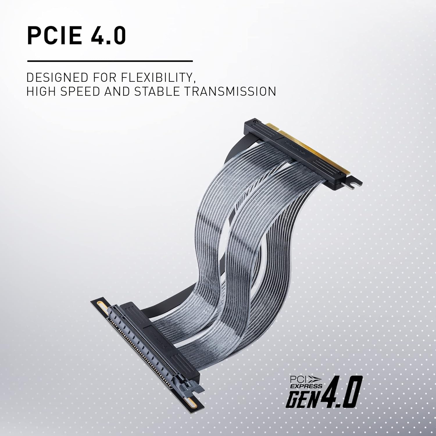 Tecware PCIE GEN 4.0 Riser Extension Cable for Vertical GPU Mount (PCIE 4.0 Right Angle (90 Degree))