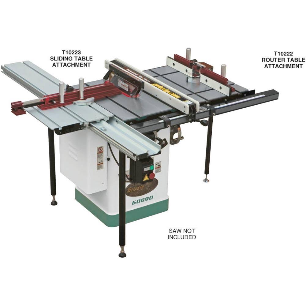 Grizzly T10222 20x22 x 27x22 Router Extension Table for Table Saw