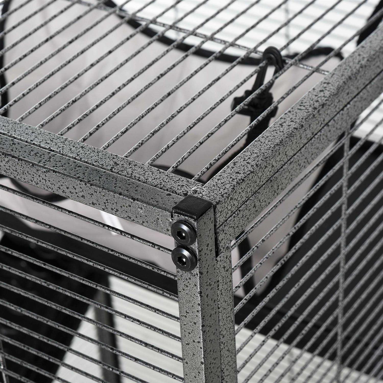 PawHut Rolling Small Animal Cage Pet for Rabbits, Chinchillas, Ferret with Wheels, Hammock, 4 Platforms and Removable Tray - Pet Supplies online store
