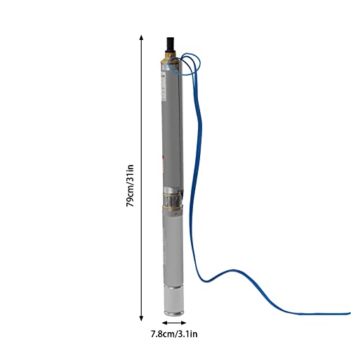 Deep Well Submersible Pump, 0.75HP 110V/60Hz, 16GPM 295 ft Head, with 66ft Cable & External Control Box, 3 in Stainless Steel Water Pumps for Industrial, Irrigation, Home Use