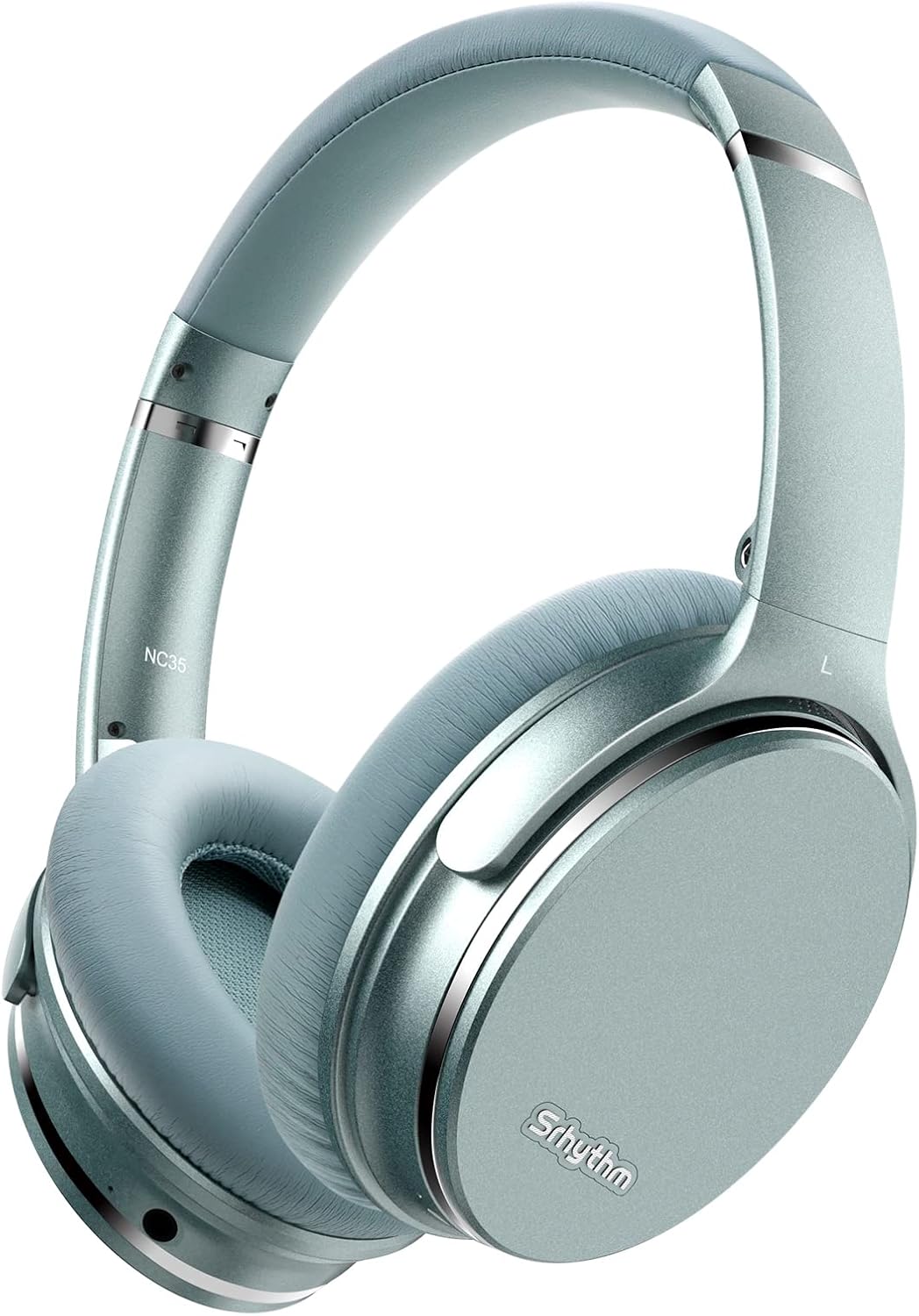 Srhythm NC35 Noise Cancelling Headphones Wireless Bluetooth 5.0, Fast Charge Over Ear Lightweight Headset with Microphones,Mega Bass 50+ Hours’ Playtime Pack of 2