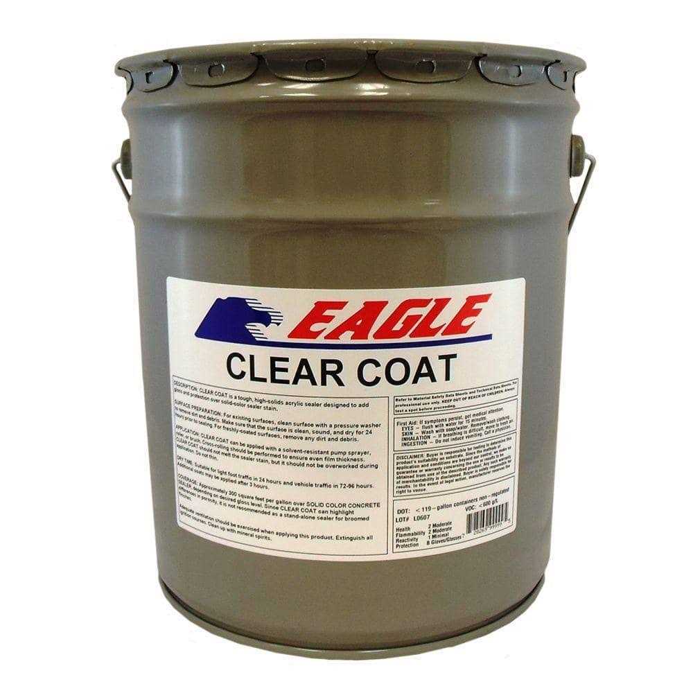 Eagle 5 gal. Clear Coat High Gloss Oil-Based Acrylic Topping Over Solid Sealer ETC5 - Shop Hardware Tools Online Store