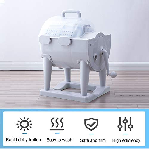 Manual Portable Turbo Washing Machine Spin Dryer, Hand Cranked Turbine Washer Non-electric Travel Laundry Washer Spin Dryer Combo for Camping Apartments Dorms RV Business Trip