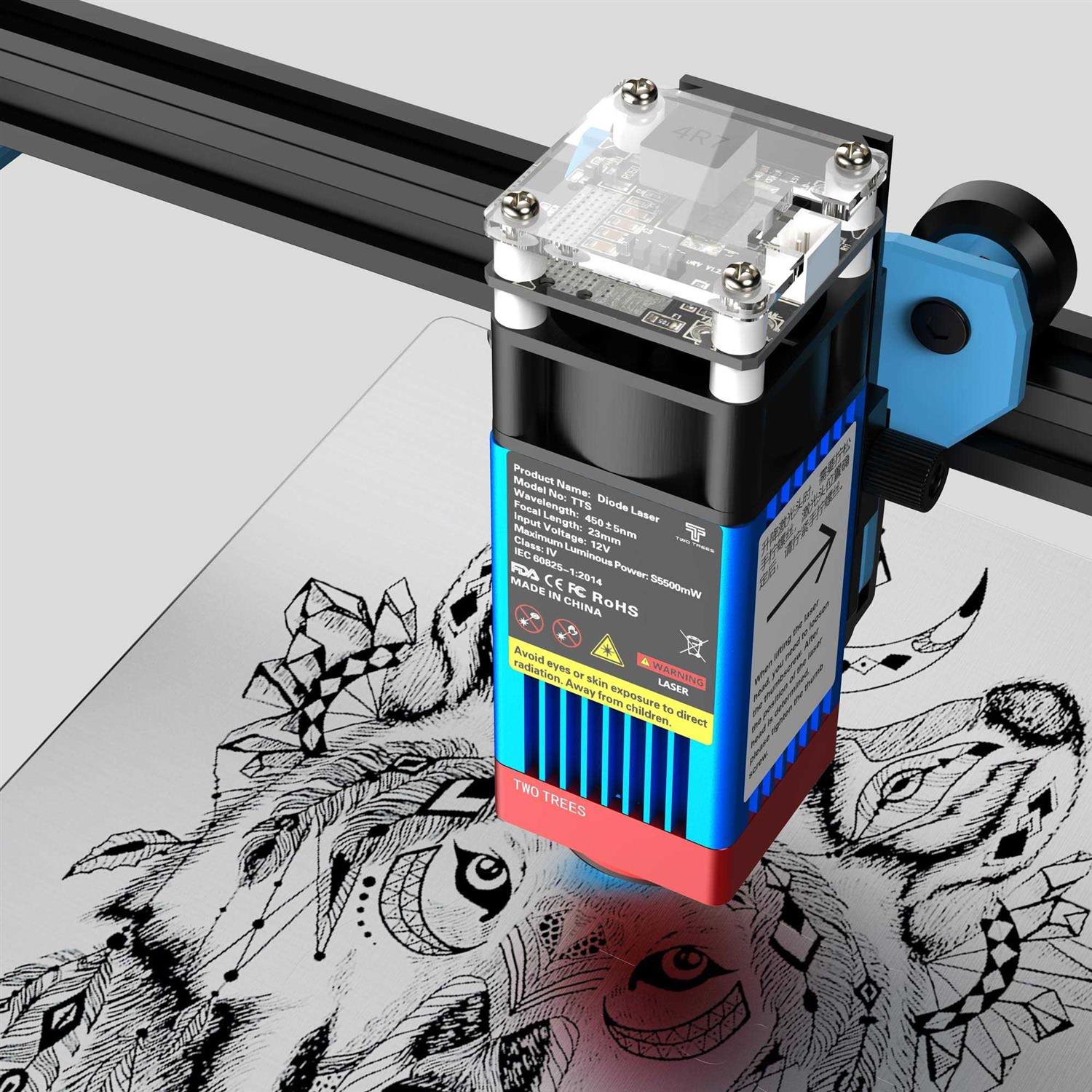 Twotrees TTS55 Pro Laser Engraver 40W Laser Engraving Machine 32 Bit Motherboard - Shop Hardware Tools Online Store