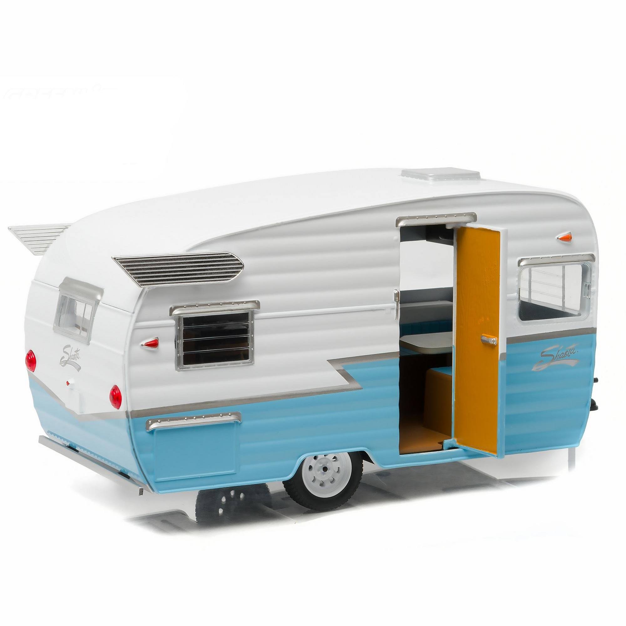 Shasta Airflyte 15& Camper Trailer Blue for 1/24 Scale Model Cars and Trucks 1/24