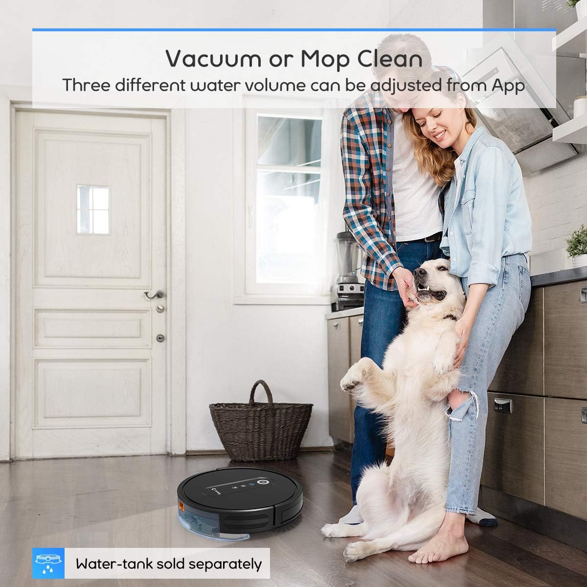 Coredy G800 Smart Navigating Robotic Vacuum, Map Intelligent Technology, Sweep and Mop Robot Vacuum Cleaner with 2000Pa Suction, Compatible with Alexa, Ideal for Pet Hair, Cleans Hard Floor to Carpet
