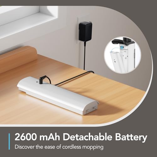iDOO Electric Mop, Dual-Motor Electric Spin Mop with Sprayer and LED Headlight, Cordless Electric Mop for Floor Cleaning, Powerful Floor Cleaner Floor Scrubber with Transparent Water Tank & Mop Pads