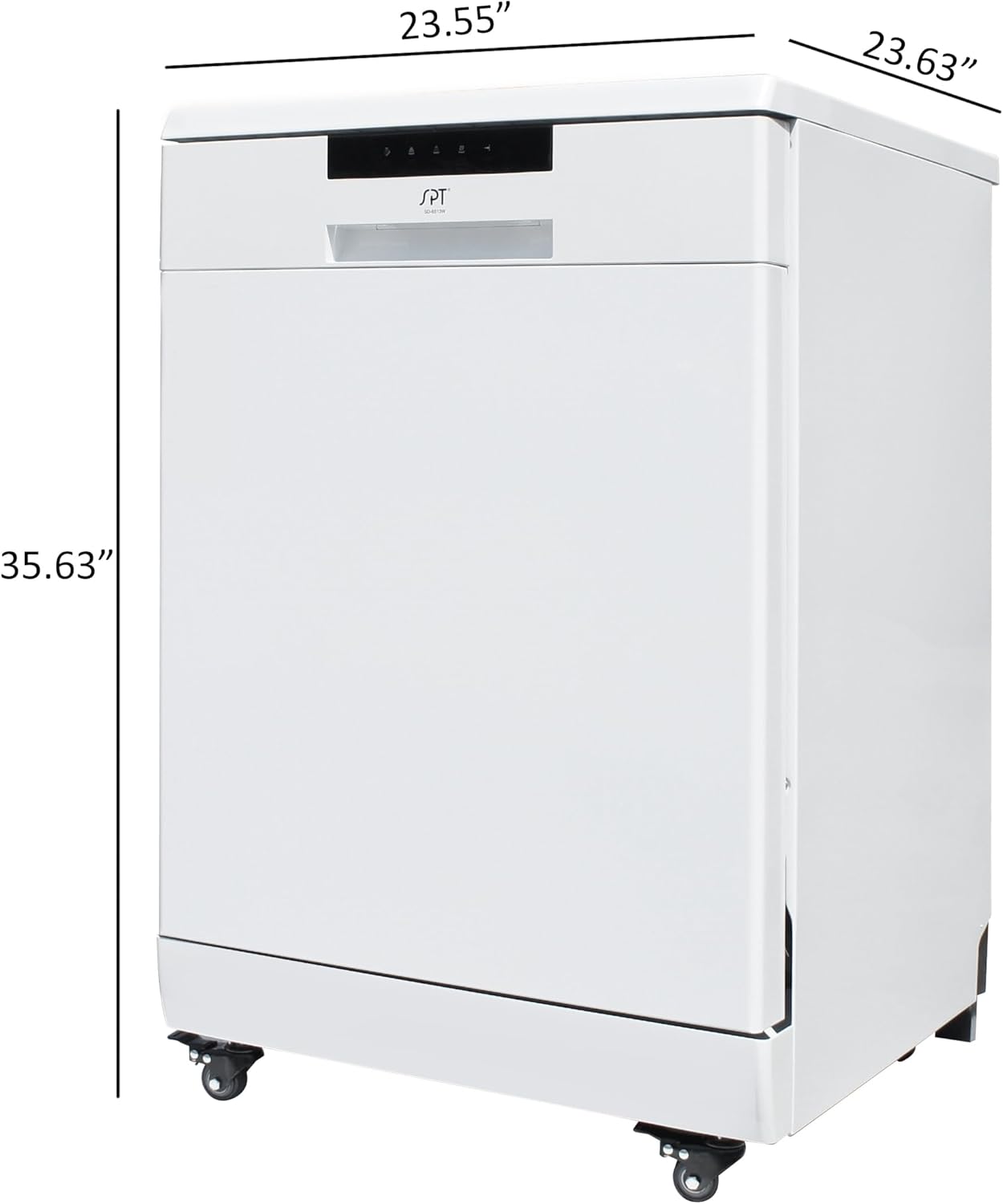 SPT SD-6513W 24″ Wide Portable Dishwasher with ENERGY STAR, 6 Wash Programs, 10 Place Settings and Stainless Steel Tub – White