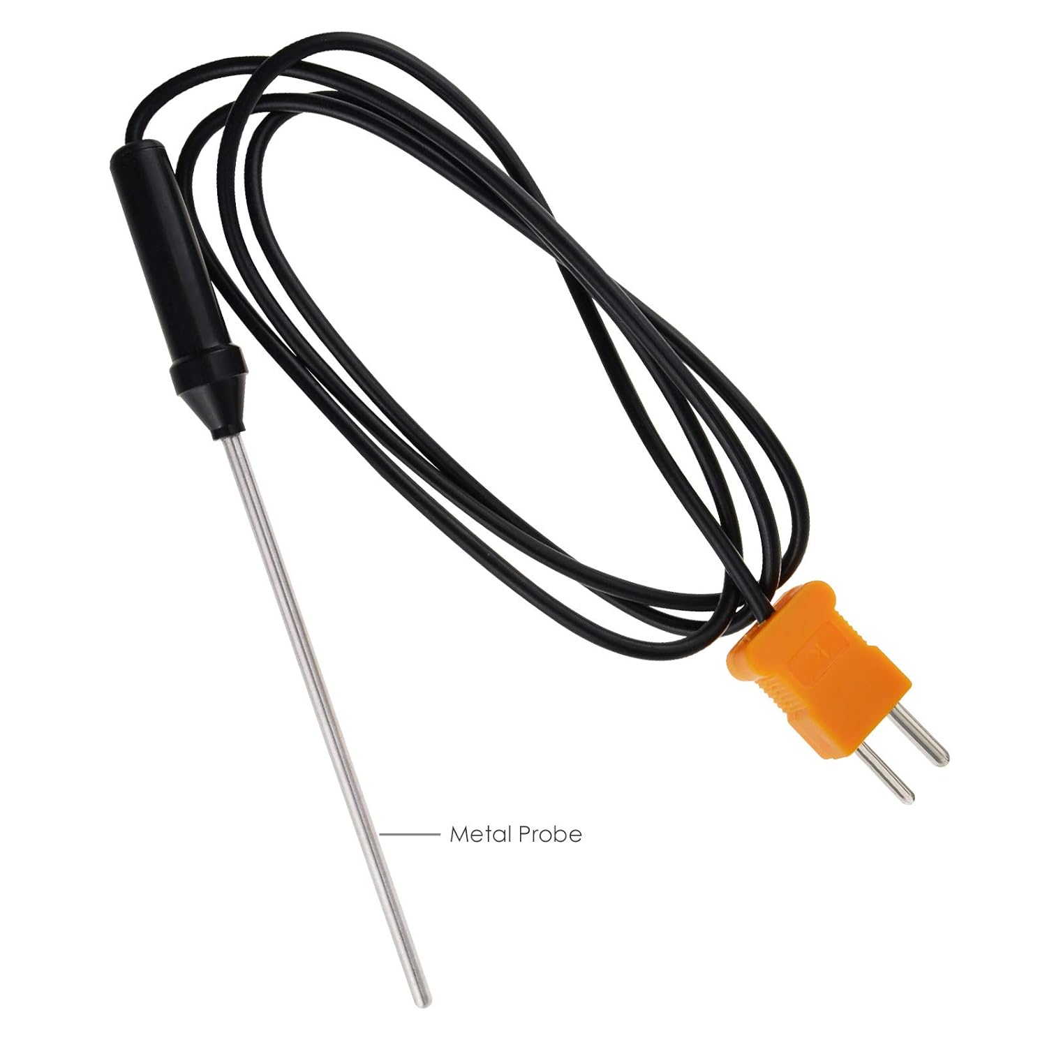 Digital 2 Channels K-Type Thermometer w/ 4 Thermocouples (Wired & Stainless Steel), -50~1300&deg;C (-58~2372&deg;F) Handheld Desktop High Temperature Kelvin Scale Dual Measurement Meter Sensor