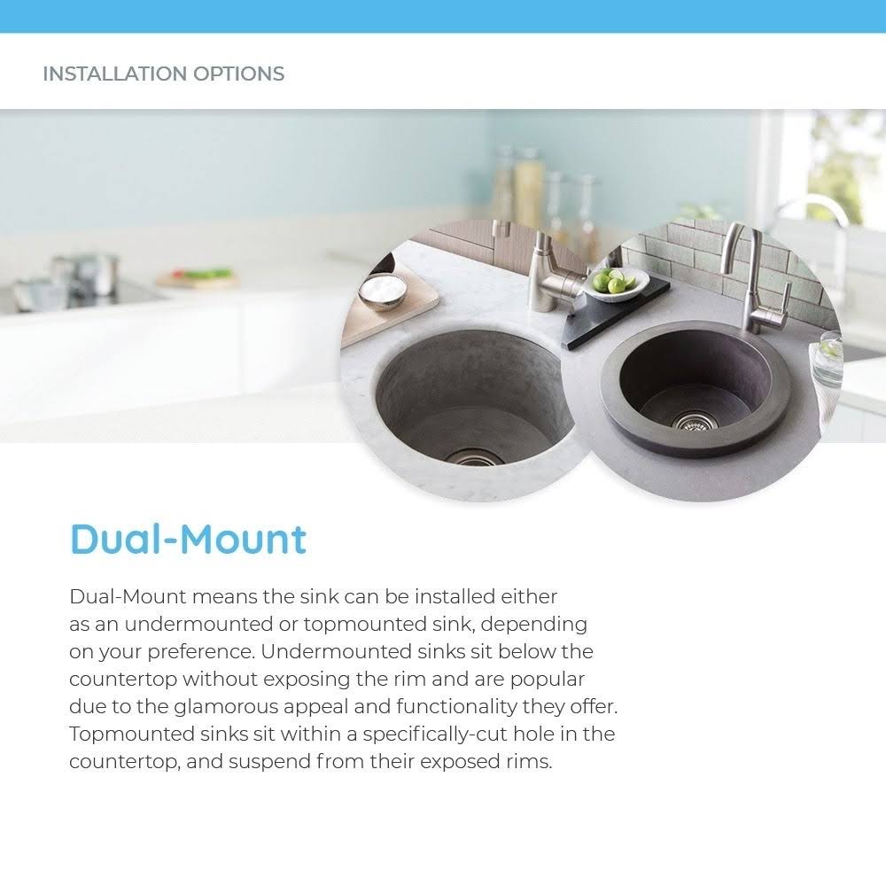 Native Trails NSB1607-S Olivos Bar u0026 Prep Sink - Slate