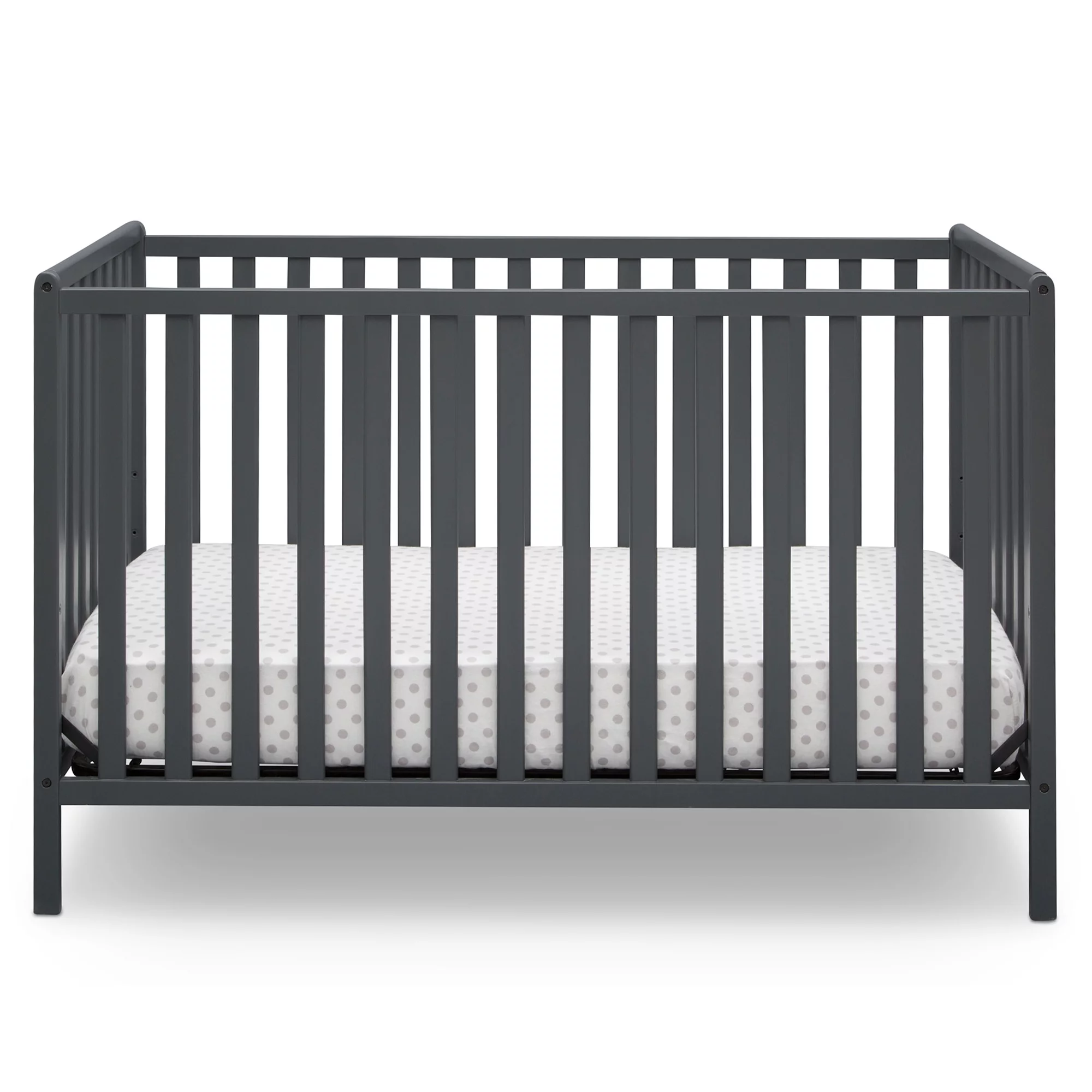 Delta Children Heartland 4-in-1 Convertible Baby Crib, Charcoal Gray