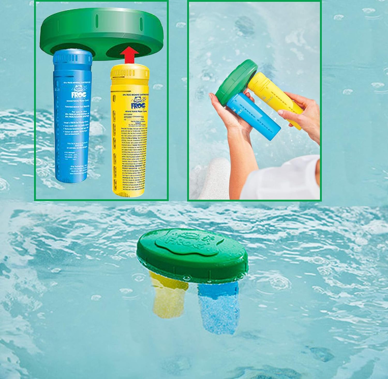 Spa Frog Serene Cartridge for Hot Tub 2 Mineral Cartridge for Floating Sanitizing System and Hot Tub Water Balance Guide