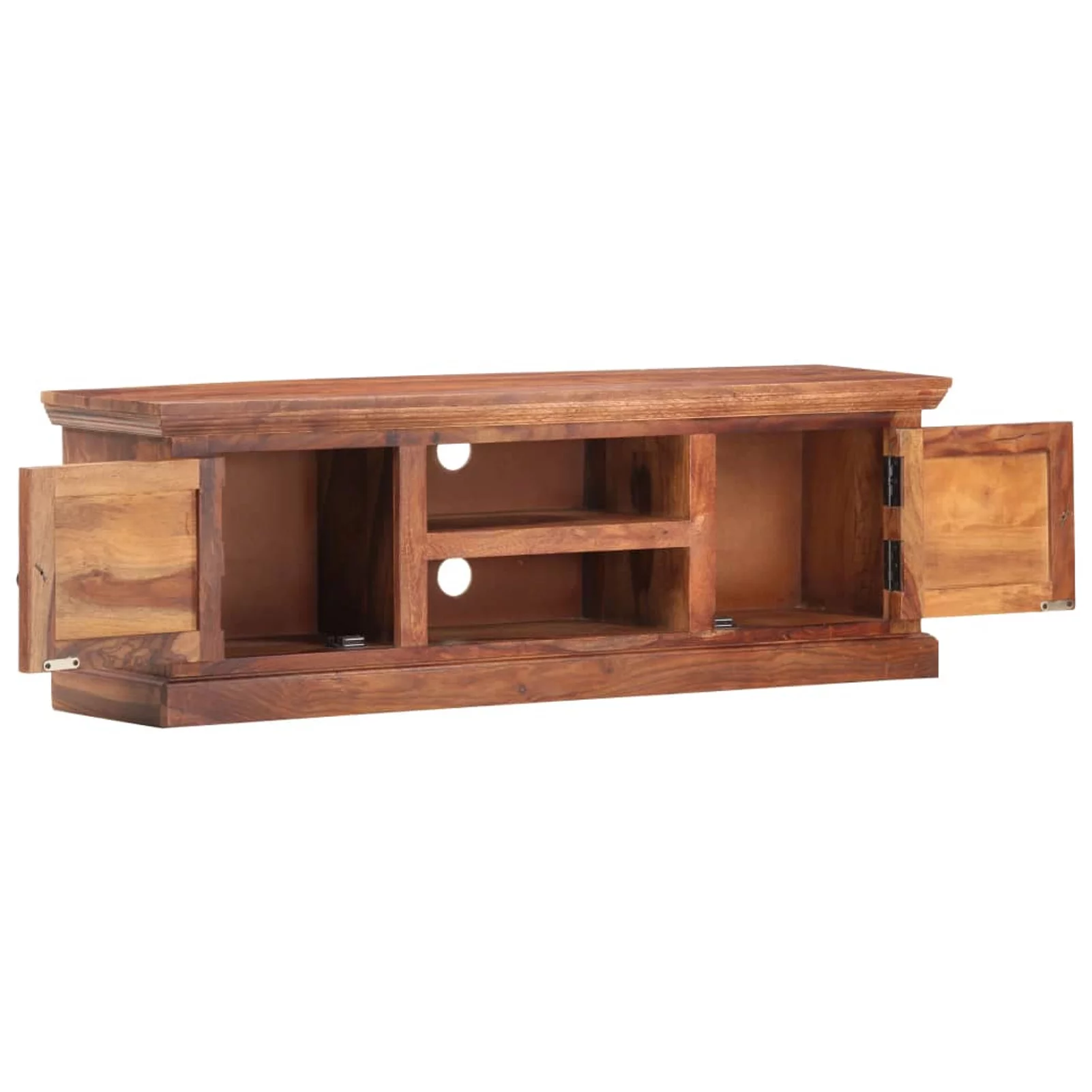 Anself TV Cabinet with 2 Storage Compartments and 2 Doors Sheesham Wood Television Stand Sofa End Table for Living Room Home Furniture 47.2 x 11.8 x 15.7 Inches (L x W x H)