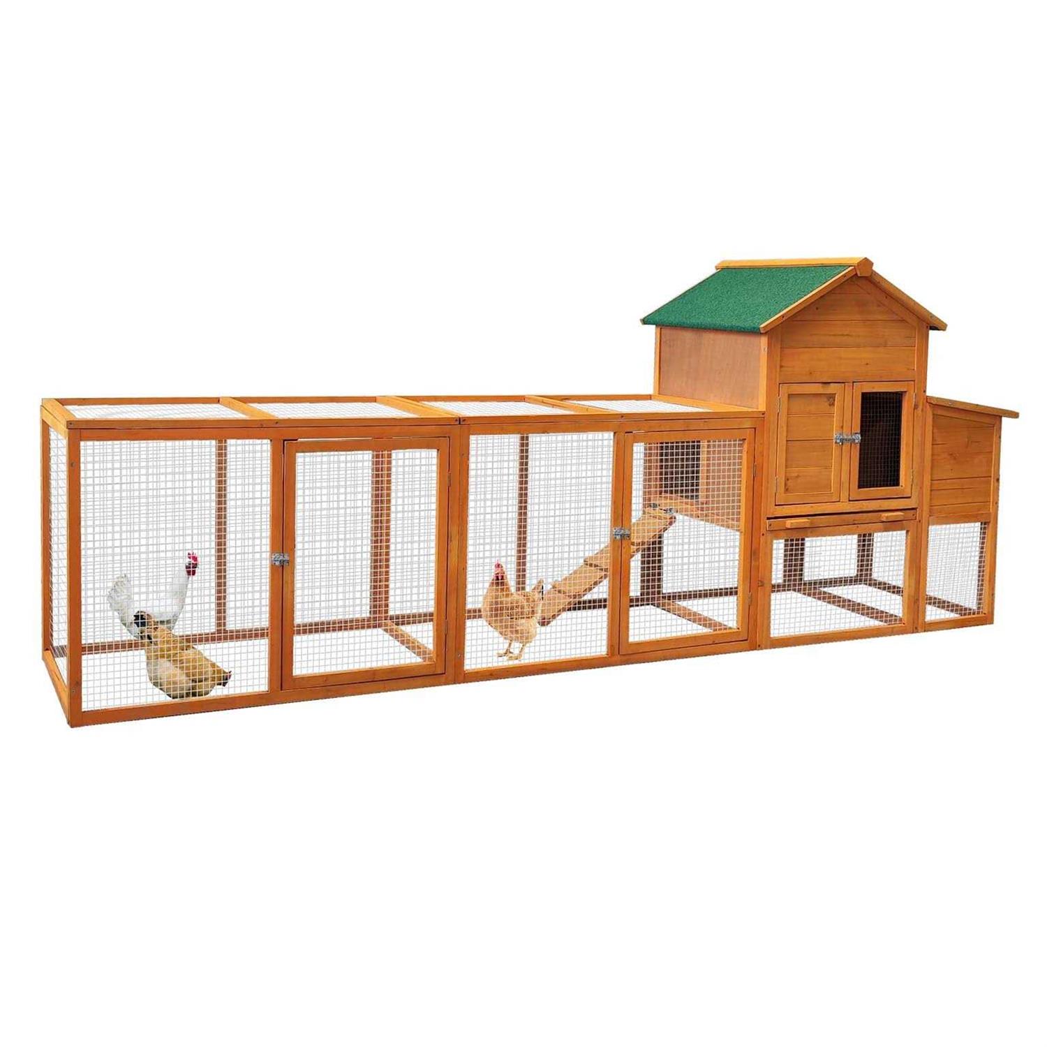 RUNVA 122''Chicken Coop with Nest Box Poultry Cage with Removable Tray - Pet Supplies online store
