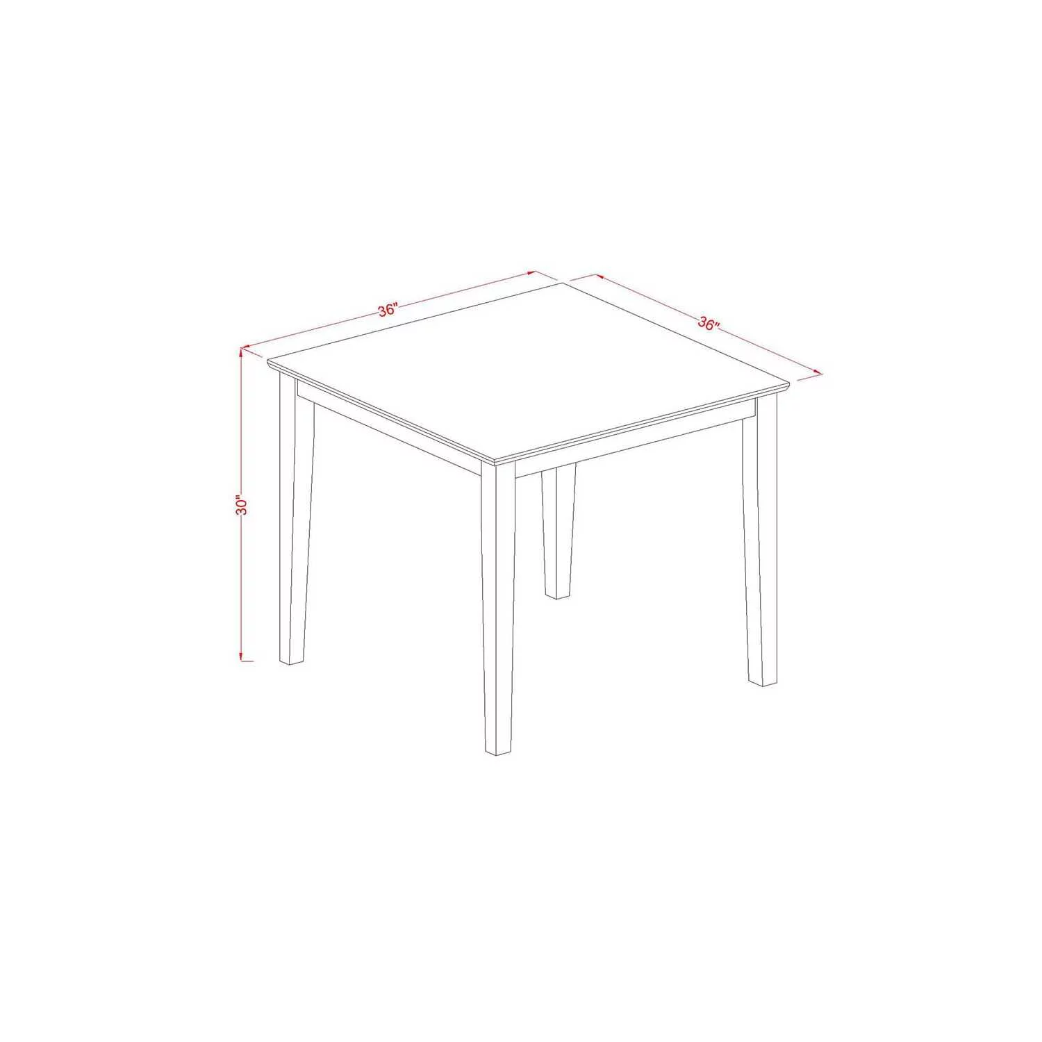 OXDL3-OAK-W - 3-Piece Kitchen Dining Set- 2 Kitchen Chairs and Modern dining room table - Wooden Seat and Slatted Chair Back - Oak Finish